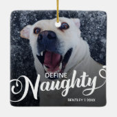 Funny Pet Hund Weihnachts-Foto Keramikornament (Rückseite)