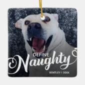 Funny Pet Hund Weihnachts-Foto Keramikornament (Vorderseite)