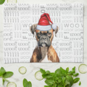 Funny Pet Lover Holiday Boxer Dog Weihnachten Geschirrtuch (Gefaltet)