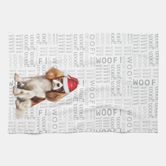 Funny Pet Lover Holiday Cavalier Spaniel Weihnacht Geschirrtuch (Horizontal)