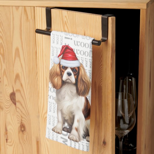 Funny Pet Lover Holiday Cavalier Spaniel Weihnacht Geschirrtuch (Drittel gefaltet)