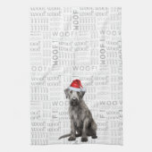 Funny Pet Lover Holiday Wolfhound Dog Christmas Geschirrtuch (Vertikal)