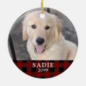 Funny Pet NAUGHTY ODER NICE Red Black Buffalo Kari Keramik Ornament (Hinten)