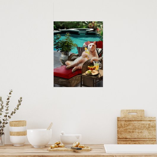 Funny Pet Poster Cat Luxury Vacation (Küche)