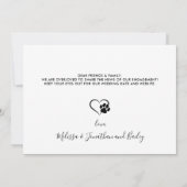 Funny Pet Wedding Modernes Foto Hund Verlobung Ankündigung (Rückseite)