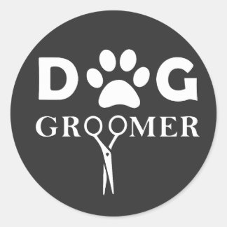 Funny Pet Workwear Grooming Hunde Groomer Männer F Runder Aufkleber