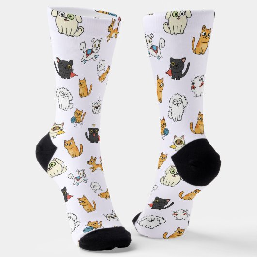 Funny Pets Pattern Crew Socks Socken (Gewinkelt)