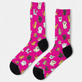Funny Pets Pattern Crew Socks Socken (Linkes Detail)