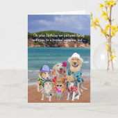 Funny Pets Tropical Paradise Geburtstag Karte (Gelbe Blume)
