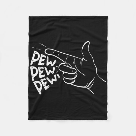 Funny Pew Pew Pew Piew Vortäuschen Handgun Rausche Fleecedecke (Vorderseite)
