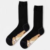 Funny Pfeffer Hundewelpe Feet Socks Knee Tier Socken (Linkes Detail)