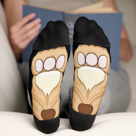 Funny Pfeffer Hundewelpe Feet Socks Knee Tier Socken (Unterseite)