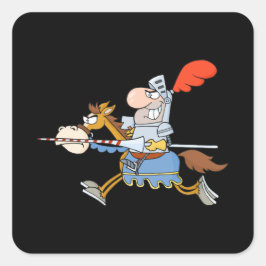 Funny Pferd Cartoon Quadratischer Aufkleber