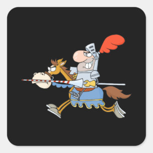 Funny Pferd Cartoon Quadratischer Aufkleber