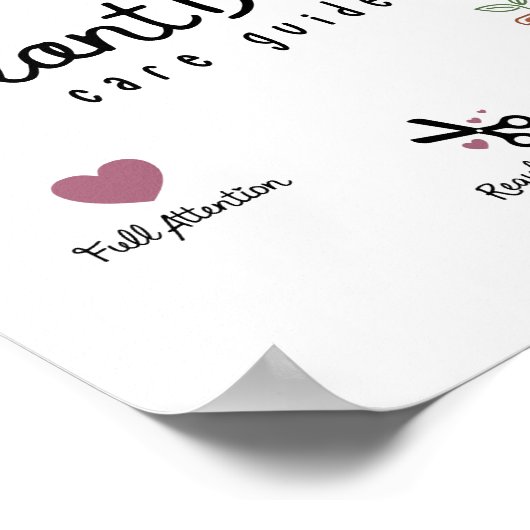 Funny Pflanze Diva Care Guide Pflanze Liebt wachse Poster (Ecke)