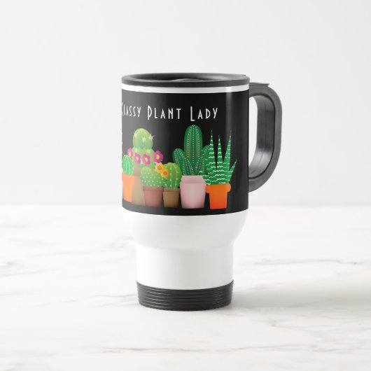 Funny Pflanze Lady Cactus Succulent Reisebecher (VorderseiteRechts)