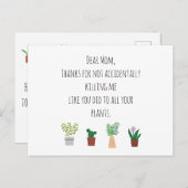 Funny Pflanze Lover Muttertag Postkarte (Vorne/Hinten)