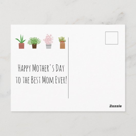 Funny Pflanze Lover Muttertag Postkarte (Rückseite)