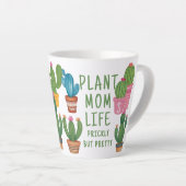 Funny Pflanze Mama Leben Prickly Kaktus Latte Tass Milchtasse (Rechte Ecke)