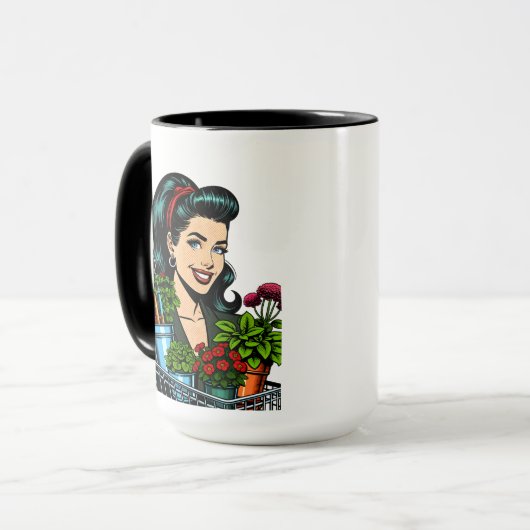 Funny Pflanze Puff | Grün ist das neue Schwarze Tasse (Vorderseite Links)