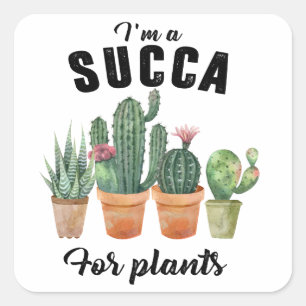 Funny Pflanze succulent potent cacti cactus Quadratischer Aufkleber