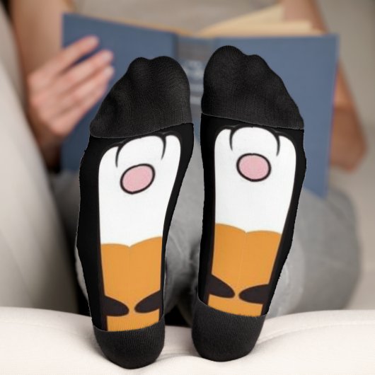 Funny Pfote Kätzchen Bein Feet Socks Knee Tier Socken (Unterseite)