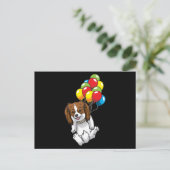 Funny Phalène Hund mit Balloons Postkarte (Stehend Vorderseite)