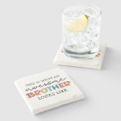 Funny Phantastisch Brother | Geschenk für den best Steinuntersetzer (Seitenansicht)