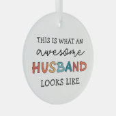 Funny Phantastisch Husband Gips | Bester Husband j Ornament Aus Glas (Vorderseite Rechts)