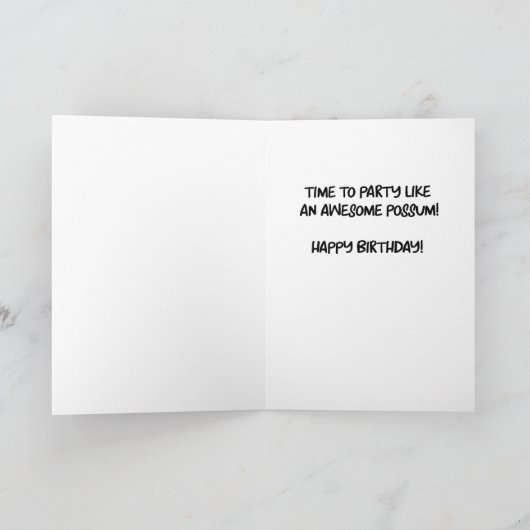 Funny Phantastisch Possum Geburtstag Karte (Innenseite)