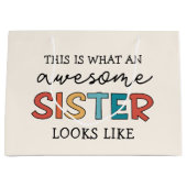 Funny Phantastisch Sister | Geschenke für Beste Sc Große Geschenktüte (Vorderseite)