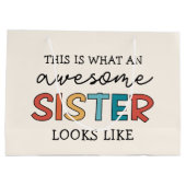 Funny Phantastisch Sister | Geschenke für Beste Sc Große Geschenktüte (Rückseite)