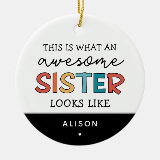 Funny Phantastisch Sister | Geschenke für Beste Sc Keramik Ornament (Vorne)