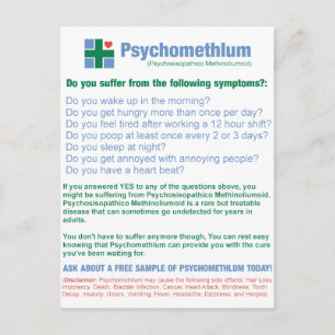 Funny Pharmaceutical Mediation Ad Postkarte