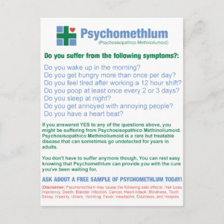 Funny Pharmaceutical Mediation Ad Postkarte