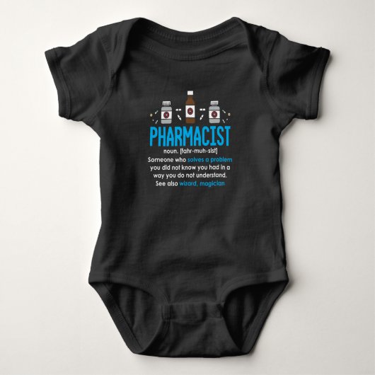Funny Pharmacist Definition Pharmacy Mitarbeiter Baby Strampler (Vorderseite)