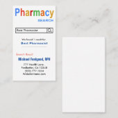 Funny Pharmacist Search Advertising Business Card Visitenkarte (Vorne/Hinten)