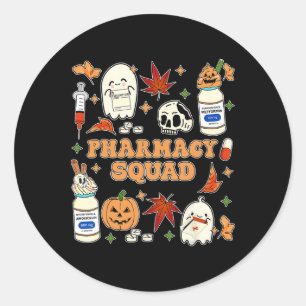 Funny Pharmacy Squad Halloween Pharmaceuticals Tec Runder Aufkleber