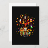 Funny Pharmacy Squad Pumpkin Pill Autumn Tree als Einladung (Vorne/Hinten)