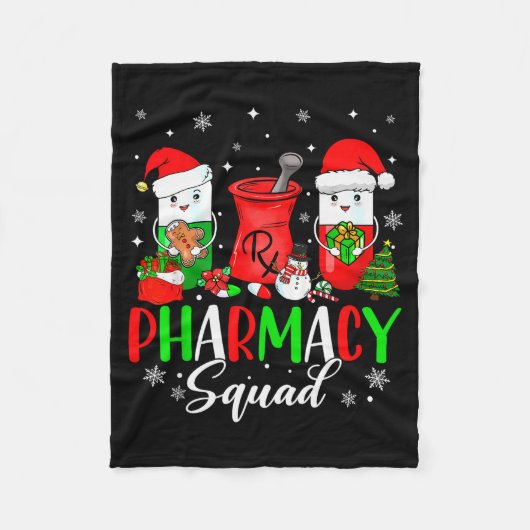 Funny Pharmacy Tech Squad Christmas Matching Holid Fleecedecke (Vorderseite)