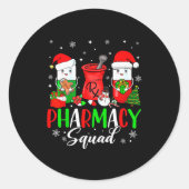 Funny Pharmacy Tech Squad Christmas Matching Holid Runder Aufkleber (Vorderseite)
