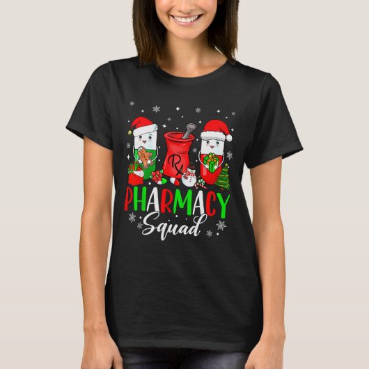 Funny Pharmacy Tech Squad Christmas Matching Holid T-Shirt (Vorderseite)