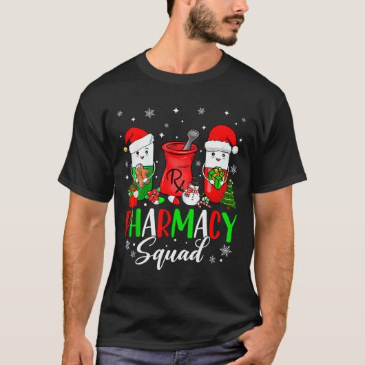 Funny Pharmacy Tech Squad Christmas Matching Holid T-Shirt (Vorderseite)