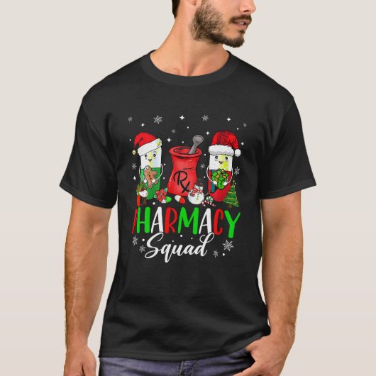 Funny Pharmacy Tech Squad Weihnachtsmatte T-Shirt (Vorderseite)