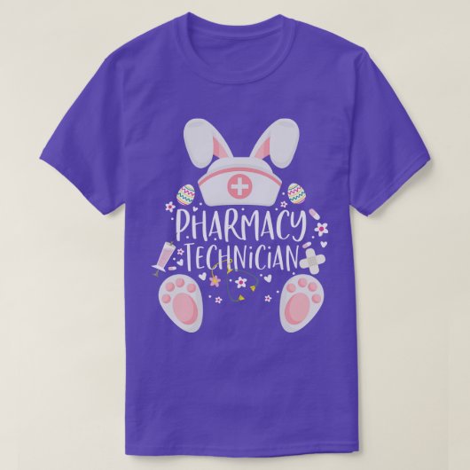 Funny Pharmacy Technician Bunny Pharmacist Happy E T-Shirt (Design vorne)