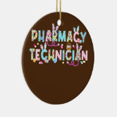 Funny Pharmacy Technician Bunny Pharmacist Happy Keramik Ornament (Rechts)