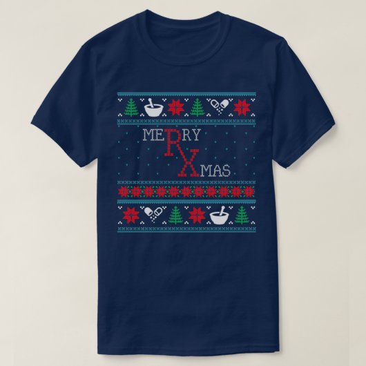 Funny Pharmacy Ugly Christmas Xmas T-Shirt (Design vorne)
