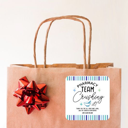 Funny Pharmacy Week Gift – You’re Crushing It!  Quadratischer Aufkleber