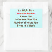 Funny PharmD Student Geschenke Rechteckiger Aufkleber (Tasche)
