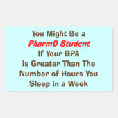 Funny PharmD Student Geschenke Rechteckiger Aufkleber (Vorderseite)